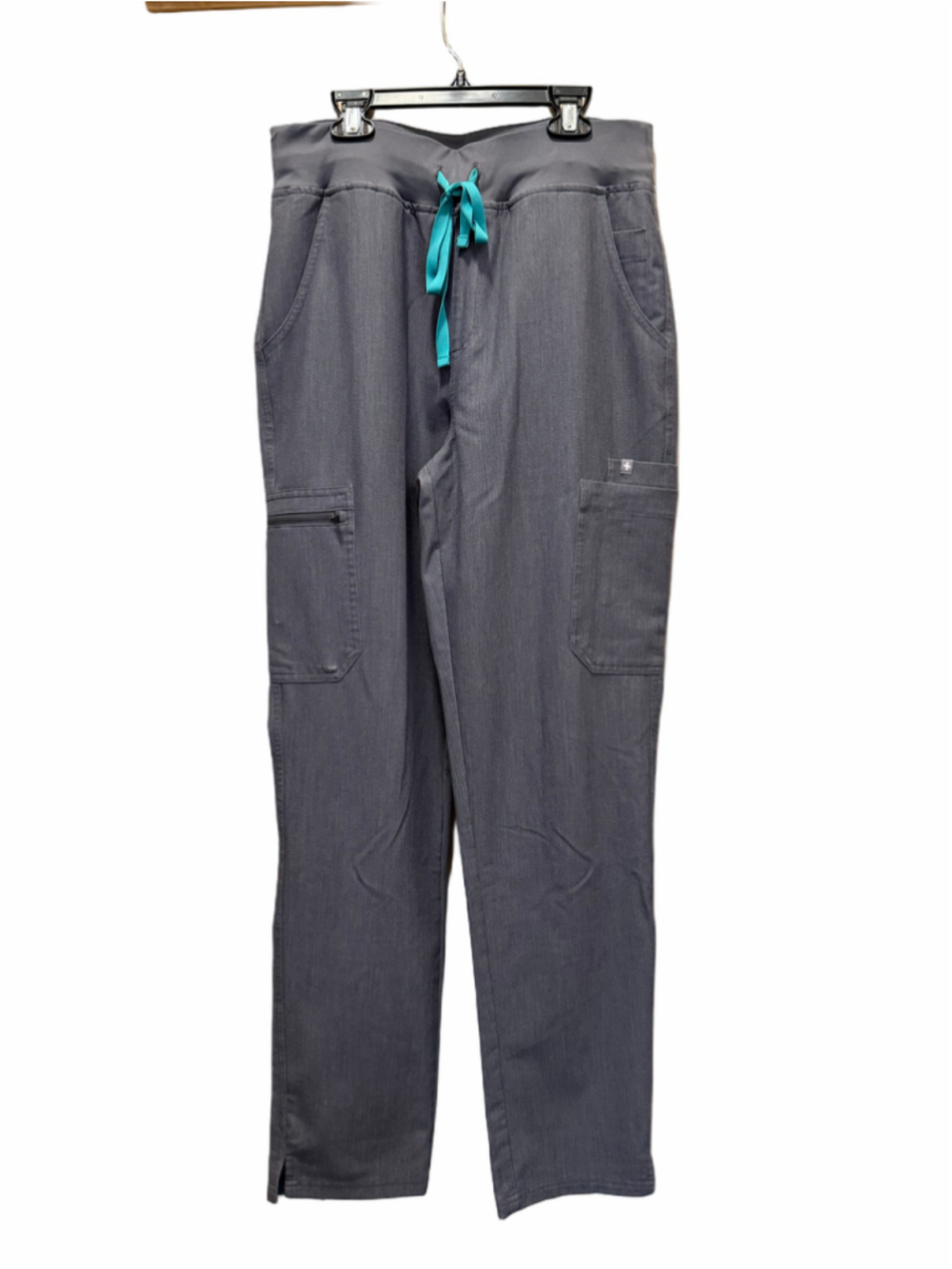 FIGS Women’s Technical Collection Slim Cargo Scrub Pants Gray Size M/T Medium Ta